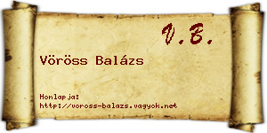 Vöröss Balázs névjegykártya